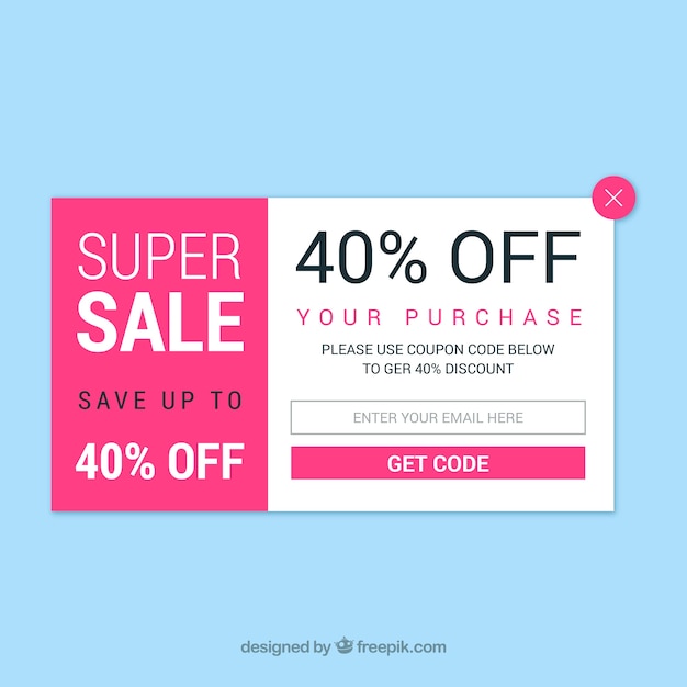 Modern promotional pop up with flat design