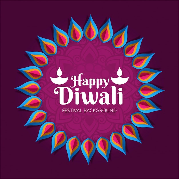 Free vector modern purple diwali design