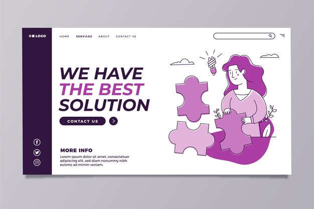 Modern purple home page template