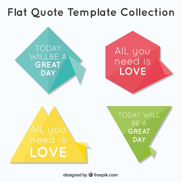 Modern quote template in origami style