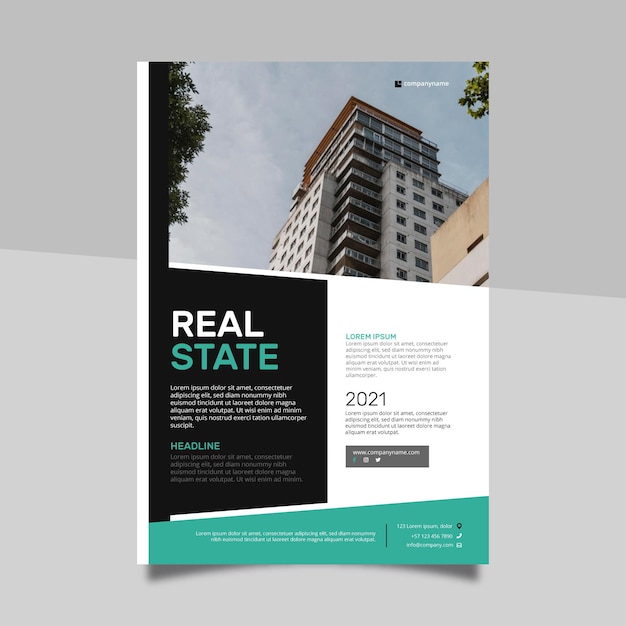 Modern real estate poster with photo