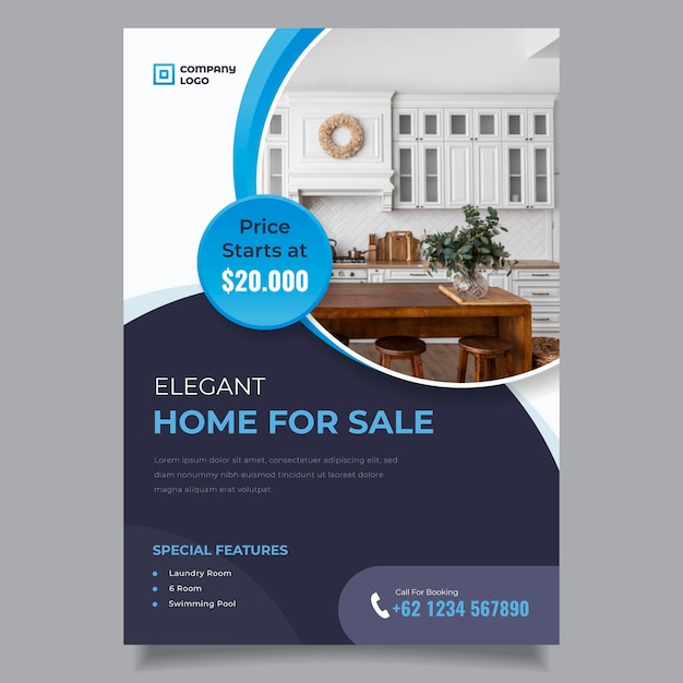 Modern real estate poster with photo