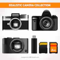 Free vector modern realistic camera collection