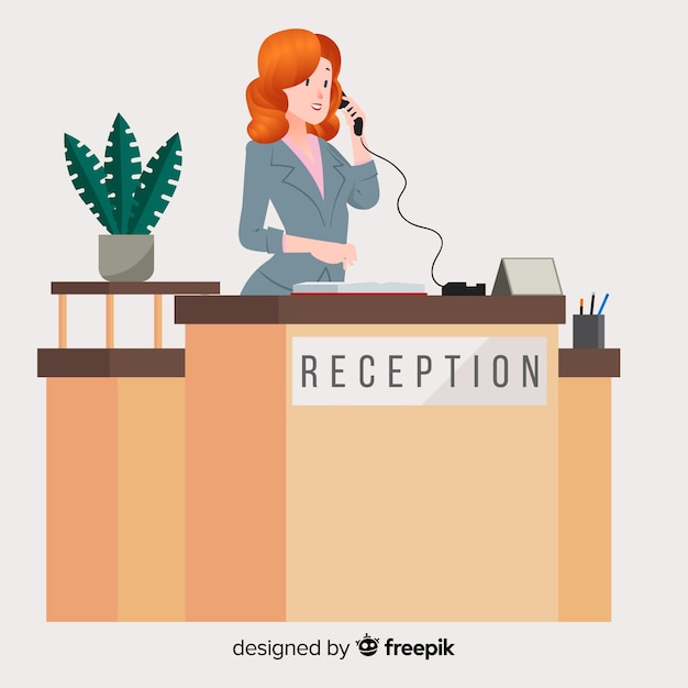 Modern reception concept with flat design