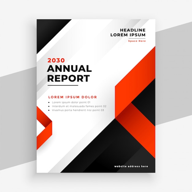 Modern red and black annual report brochure template