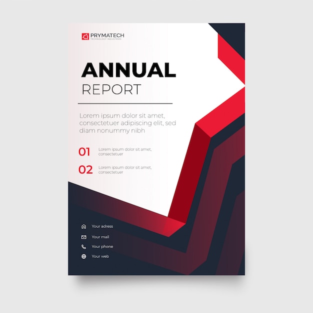 Modern red business brochure with abstract shapes