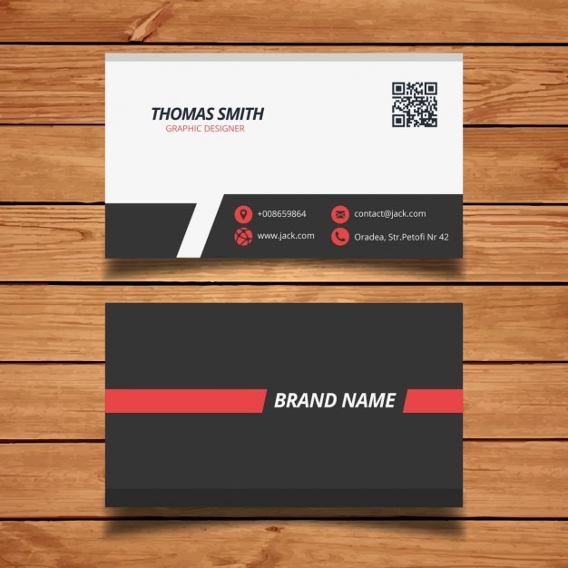 Free vector modern red business card template