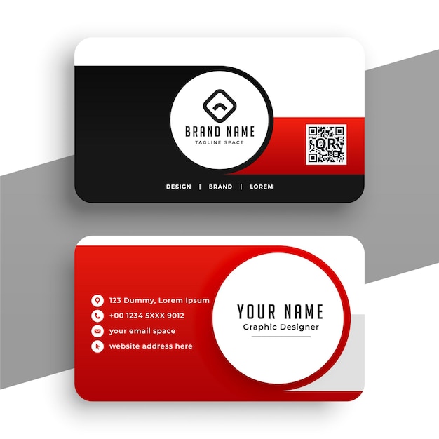 Free vector modern red business card for your business