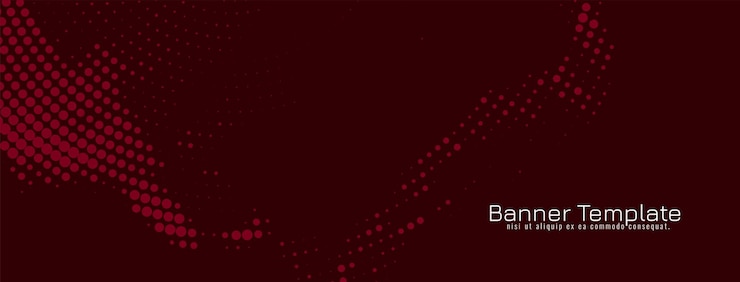 Free Vector modern red color halftone design retro banner template vector