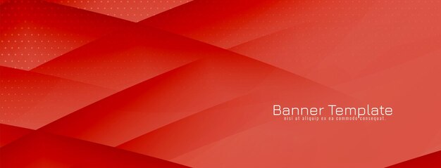 Modern red color wave style banner template vector