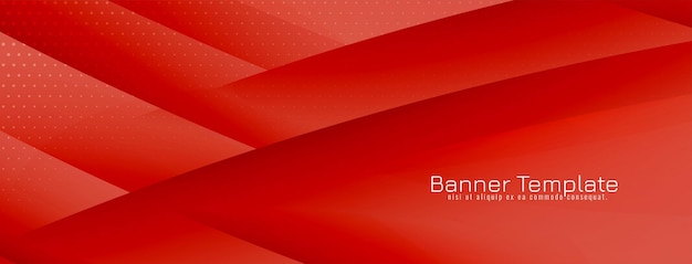 Free vector modern red color wave style banner template