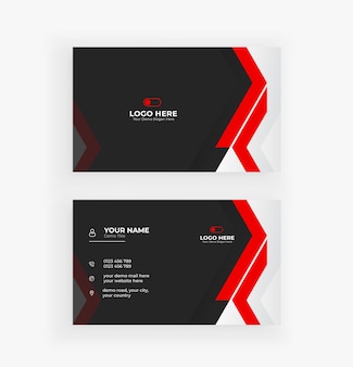 Modern red corporate business card design