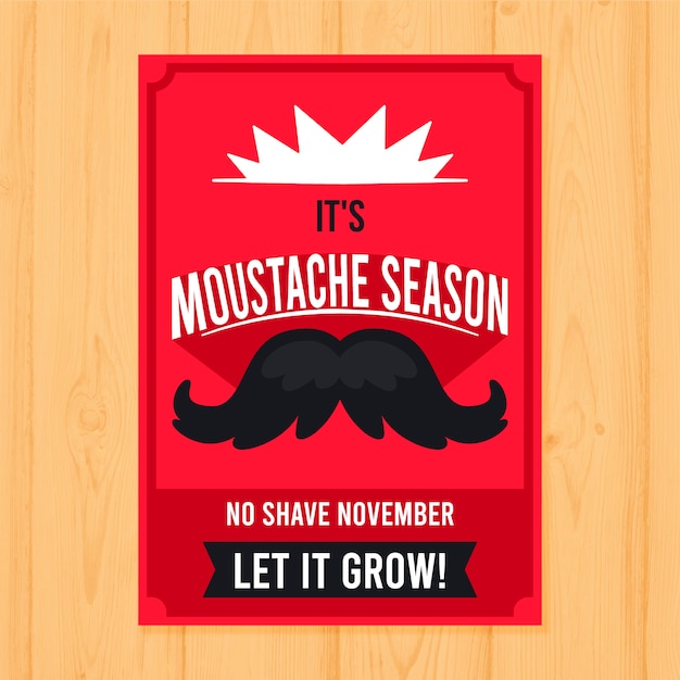 Modern red movember poster template