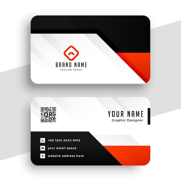 Modern red professional business card design