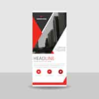 Free vector modern red roll up banner