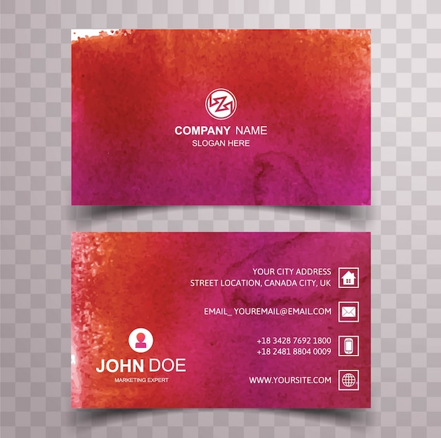 Free vector modern red splash business card