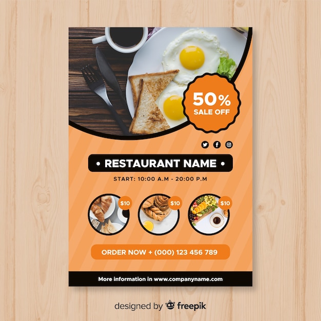 Modern restaurant flyer template