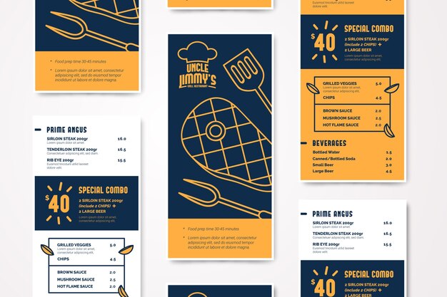 Modern restaurant menu template