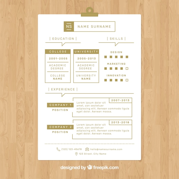 Free vector modern resume template