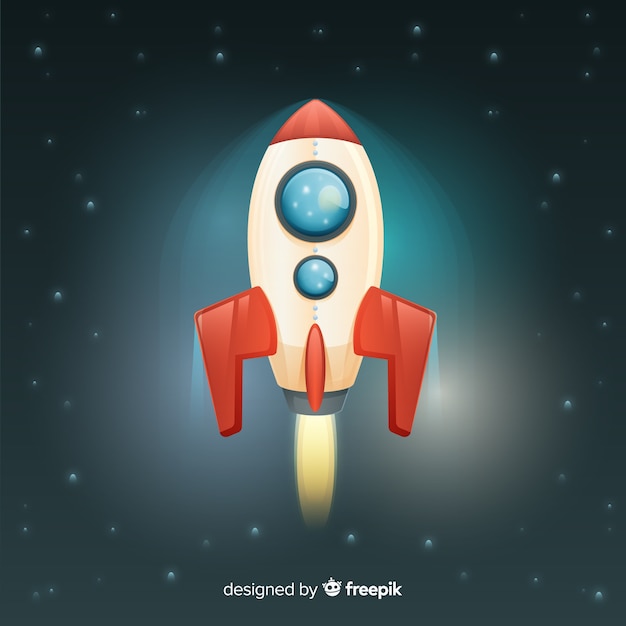 Free vector modern rocket composition with realistic design