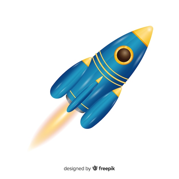 Free vector modern rocket with realistic design