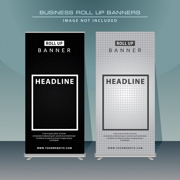 Modern roll up banner design with black color