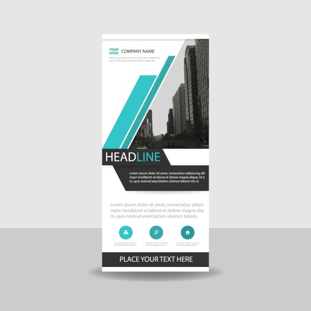 Blue black creativo roll up banner template