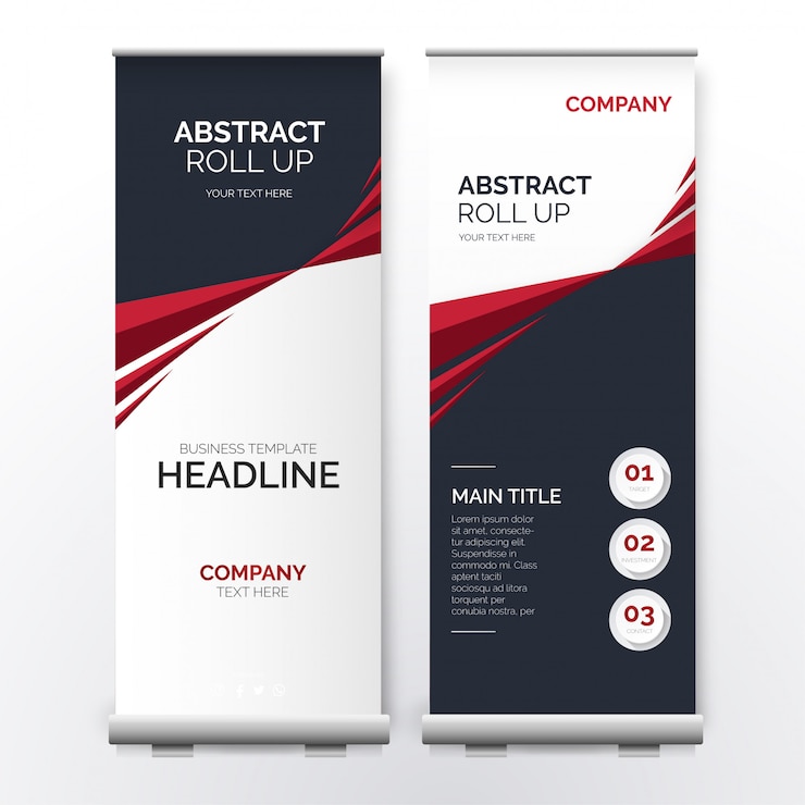 Free Vector modern roll up with abstract shapes