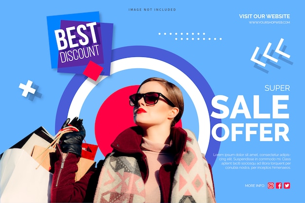 Free vector modern sale banner template