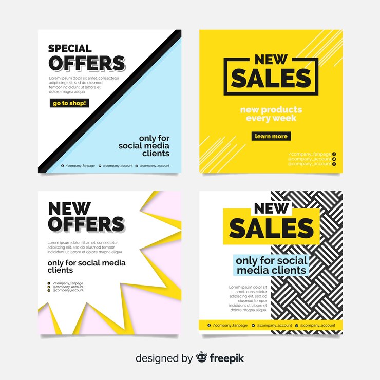 Free Vector modern sale banners for social media