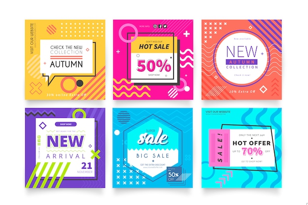 Free vector modern sale banners