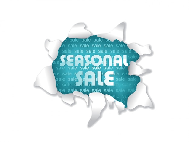 Free vector modern sale design torn paper style