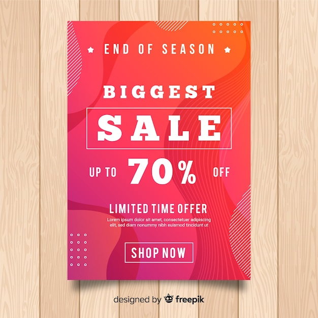 Free vector modern sale flyer template with abstract design