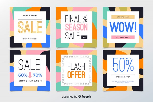 Modern sale web banners for social media