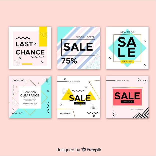 Modern sales banners for social media