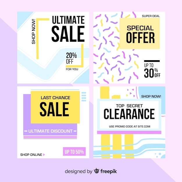 Modern sales banners for social media