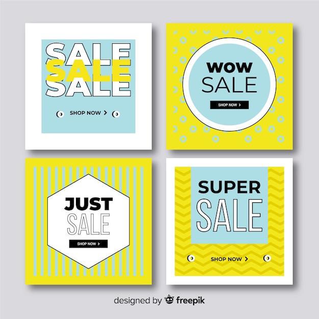 Free vector modern sales banners for social media