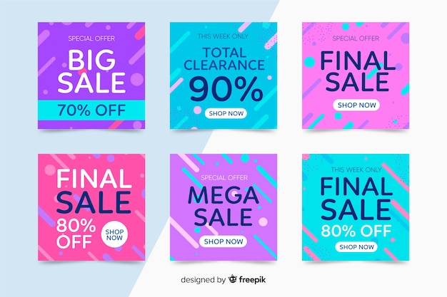 Free vector modern sales banners for social media