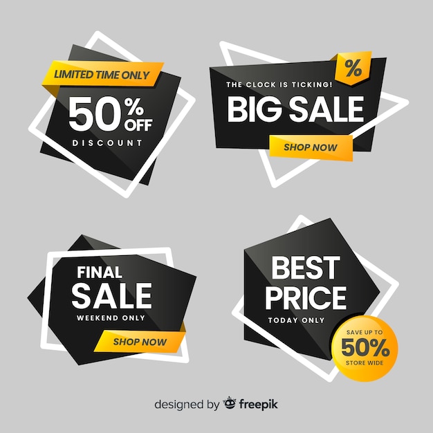 Free vector modern sales banners for social media