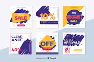 Free vector modern sales banners for social media