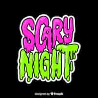 Free vector modern scary night halloween lettering