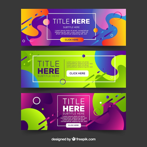 Free vector modern set of abstract banners