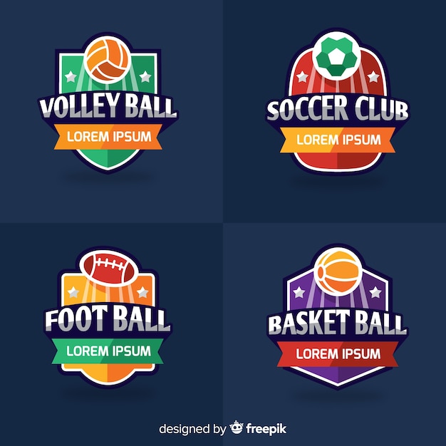 Modern set of abstract sports logos