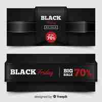 Free vector modern set of black friday banners with realistic design