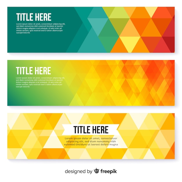 Modern set of colorful abstract banners