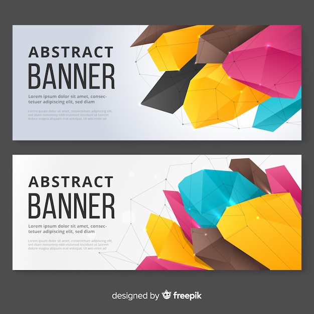 Modern set of colorful abstract banners