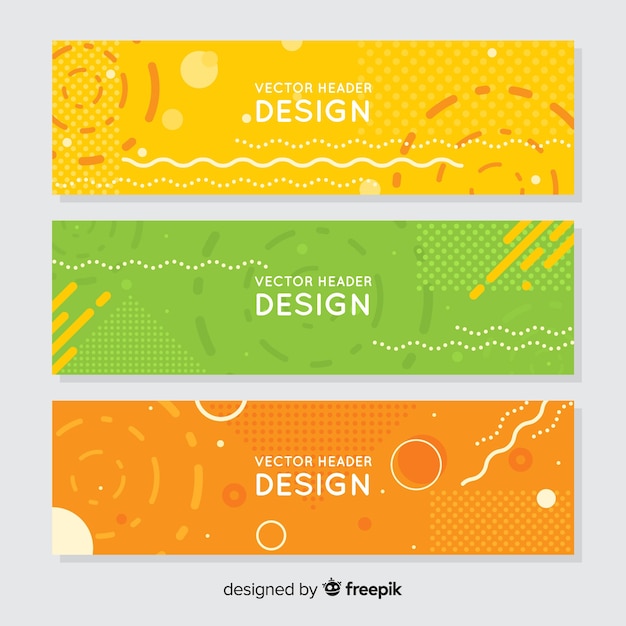 Modern set of colorful abstract banners