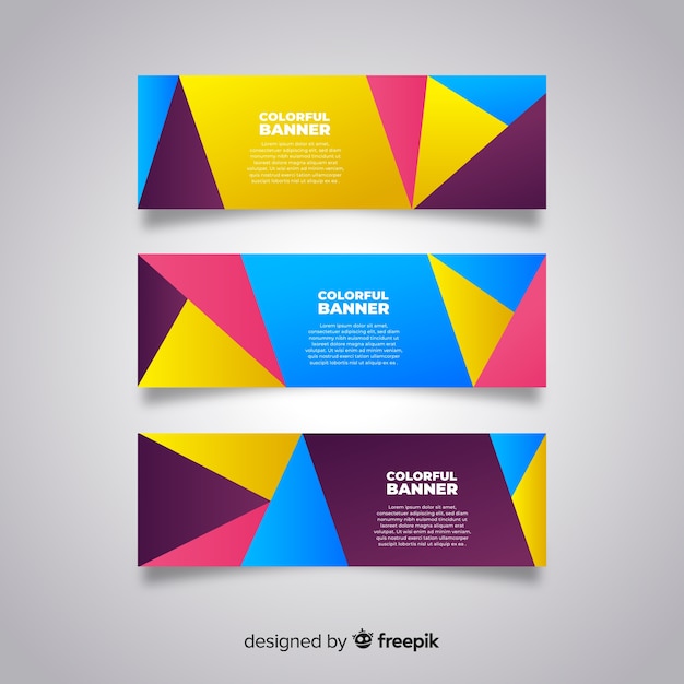 Modern set of colorful abstract banners