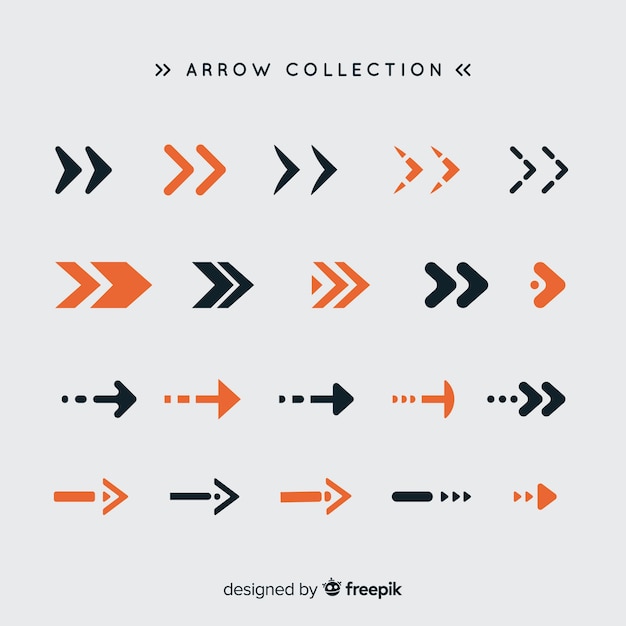 Modern set of colorful arrows with flat design Free Vector