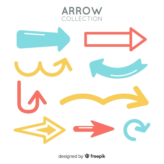 Modern set of colorful arrows